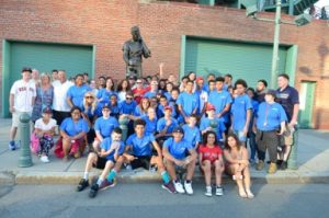 Nearly 70 members of the Boys & Girls Club of Greater Haverhill and the Boys & Girls Club of Lawrence combined were treated to a Red Sox game on July 21, thanks to the Jaffarian Youth in Motion Fund, which promotes and funds activities and experiences for local youth that build life skills including teamwork, sportsmanship and discipline. Coach buses took youth to Fenway Park for an exciting game in which the Sox defeated the Minnesota Twins 13-2. JnR Gutters, Inc. of Haverhill and For Marketing Matters of North Andover gave all of the members spending money to enjoy a Fenway frank and a drink.